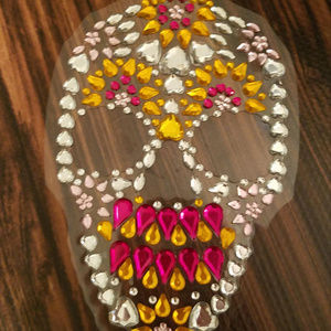 BLING Rhinestone sugar skull sticker Halloween